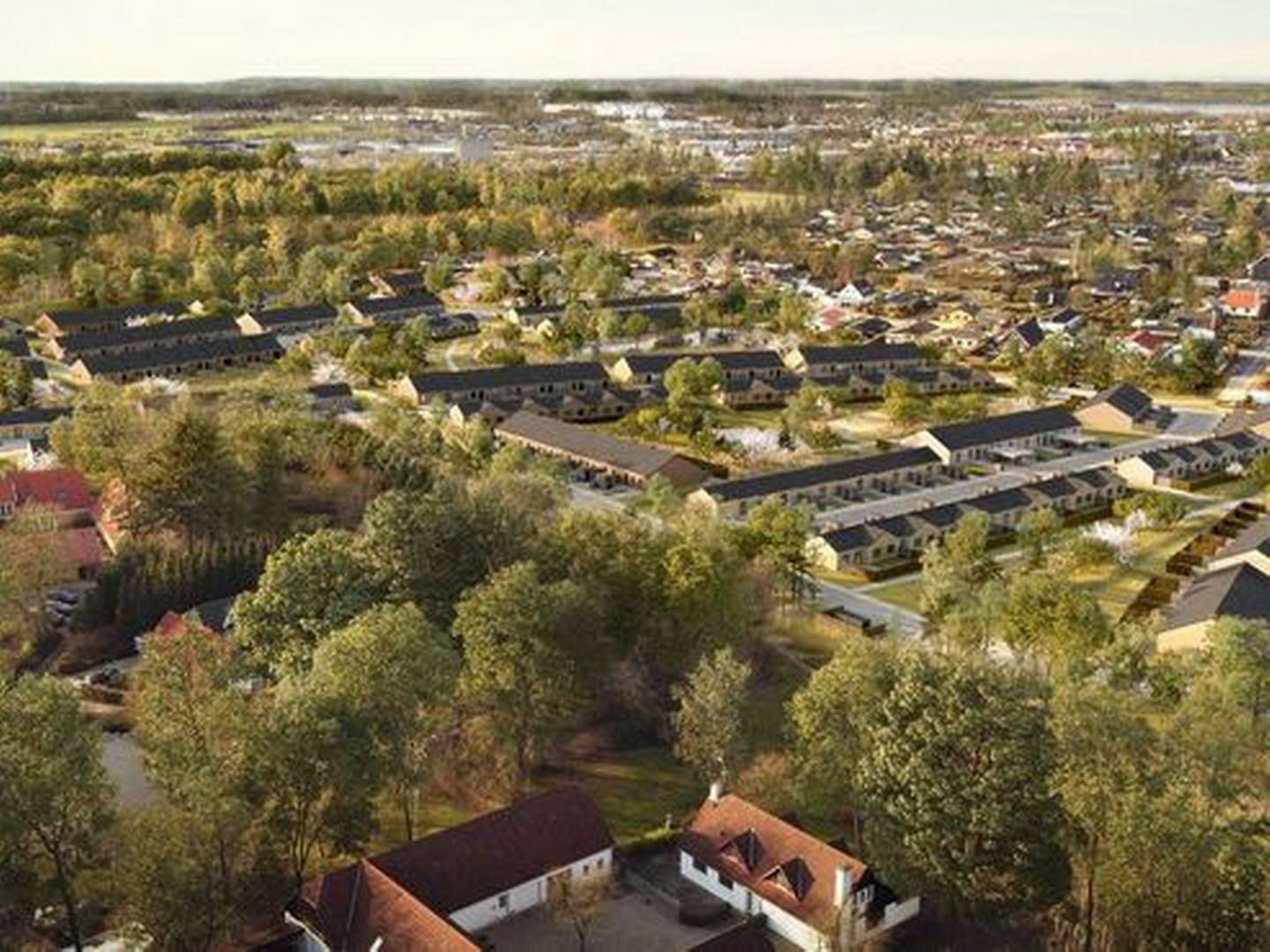 Kalvehaven i Holbæk rummer 176 boliger fordelt på 35 blokke. De indgår i handel med 667 rækkehuse, der er årets største af sin slags. | Foto: PR