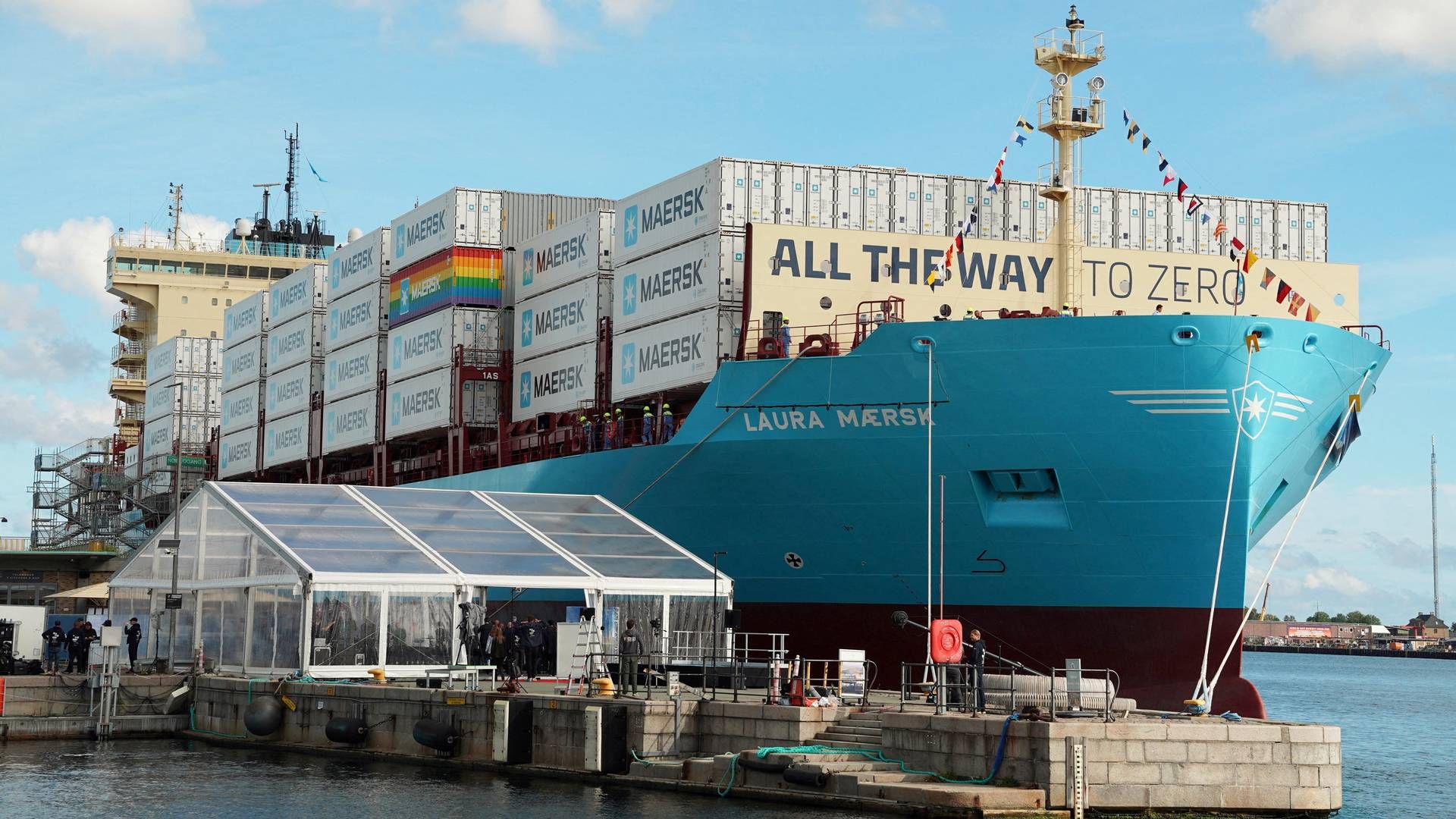 Mærsk har skudt milliarder i nye klimavenlige containerskibe. Derfor appellerer rederiet kraftigt til, at EU fastholder sine klimaambitioner, så investeringer ikke er spildt. | Foto: Tom Little/Reuters/Ritzau Scanpix