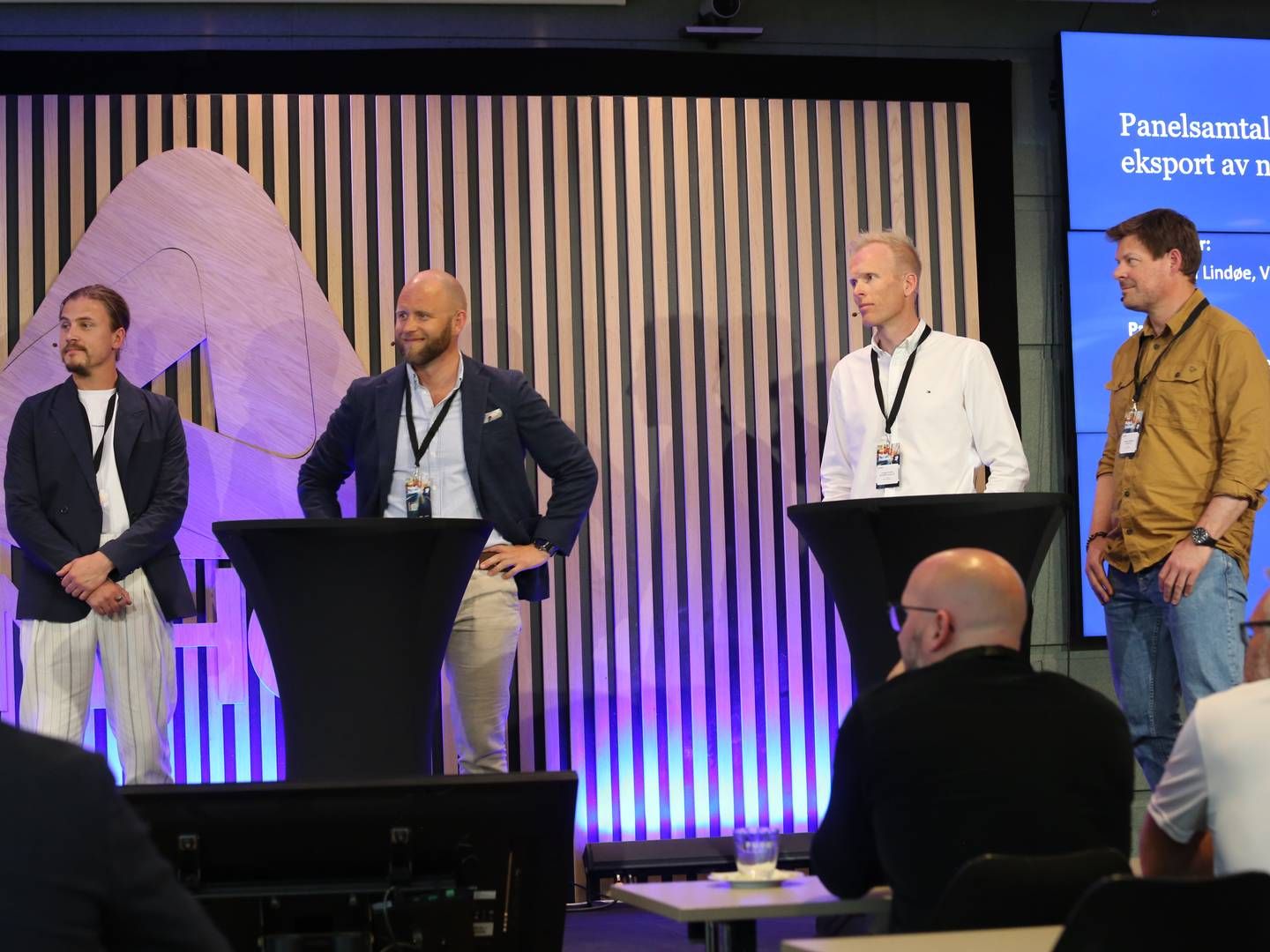 Debatt under NHO Retail Summit 2024. Fra venstre: Tobias Tjørstad i Holzweiler, Christian Sogn Iversen i Sprell, Kolbjørn Ertzeid i Blivakker og Jørgen Jørgensen i Norrøna. | Foto: Gøril Huse / HandelsWatch