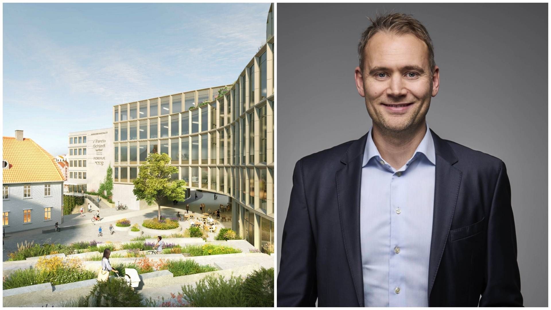 FIKK INNSIGELSE: Prosjektsjef Anders Torkelsen i SVG Property | Foto: SVG Property: Collage: EiendomsWatch