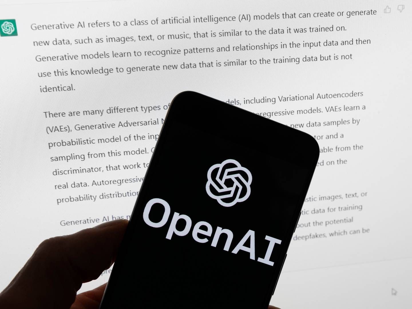 OpenAI står bag chatbotten ChatGPT. Ifølge DPCMO har selskabet trænet AI-modeller på danske mediers indhold. | Foto: Michael Dwyer/AP/Ritzau Scanpix