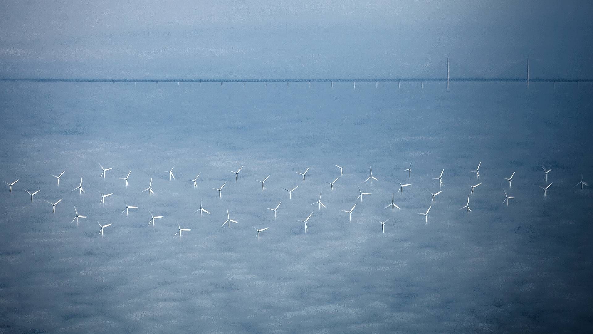 Foto av havvindparken Lillegrund sør for Øresundsbroen i Danmark sett fra fly. | Foto: Joachim Adrian