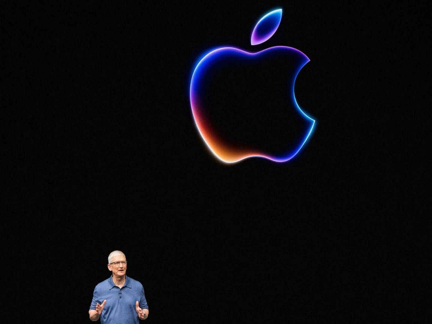 Apple har lagt 215 mia. dollar til sin markedsværdi tirsdag. | Foto: Nic Coury/Ritzau Scanpix