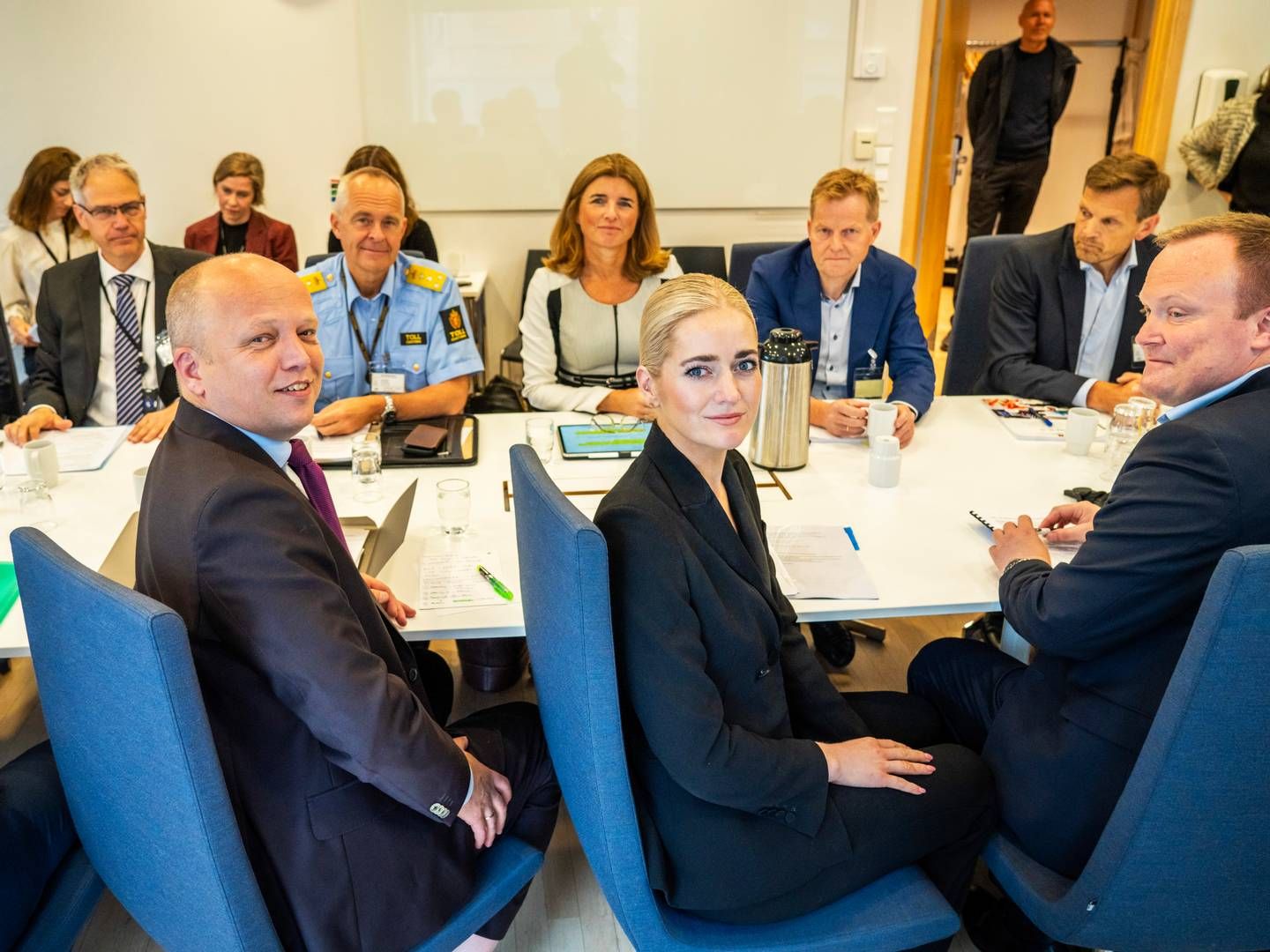 TILTAK: Justisminister Emilie Enger Mehl (Sp) og finansminister Trygve Slagsvold Vedum (Sp) møtte etatsledere for å diskutere tiltak mot økonomisk kriminalitet. | Foto: Ole Berg-Rusten / NTB