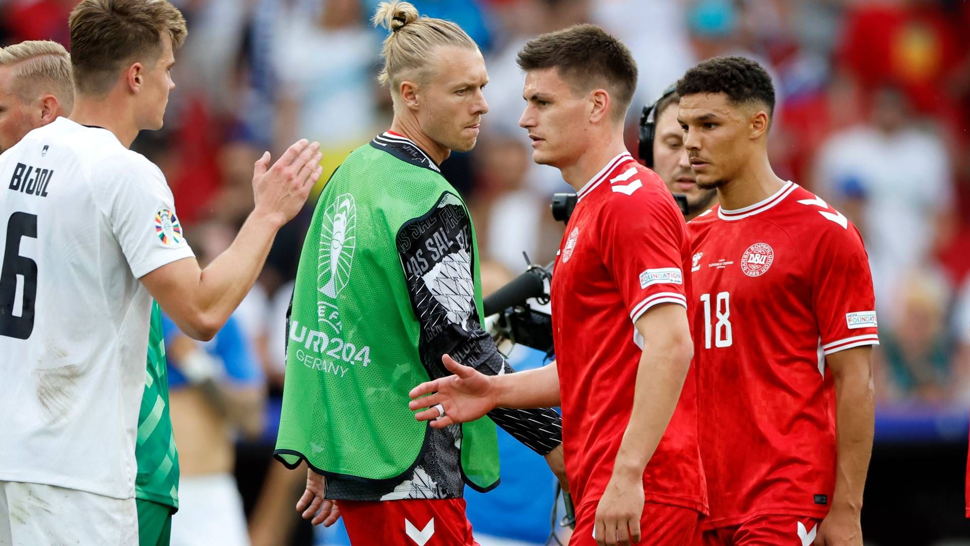 Danmarks første kamp til EM-slutrunden endte 1-1. Modstanderen var Slovenien. | Foto: Jens Dresling