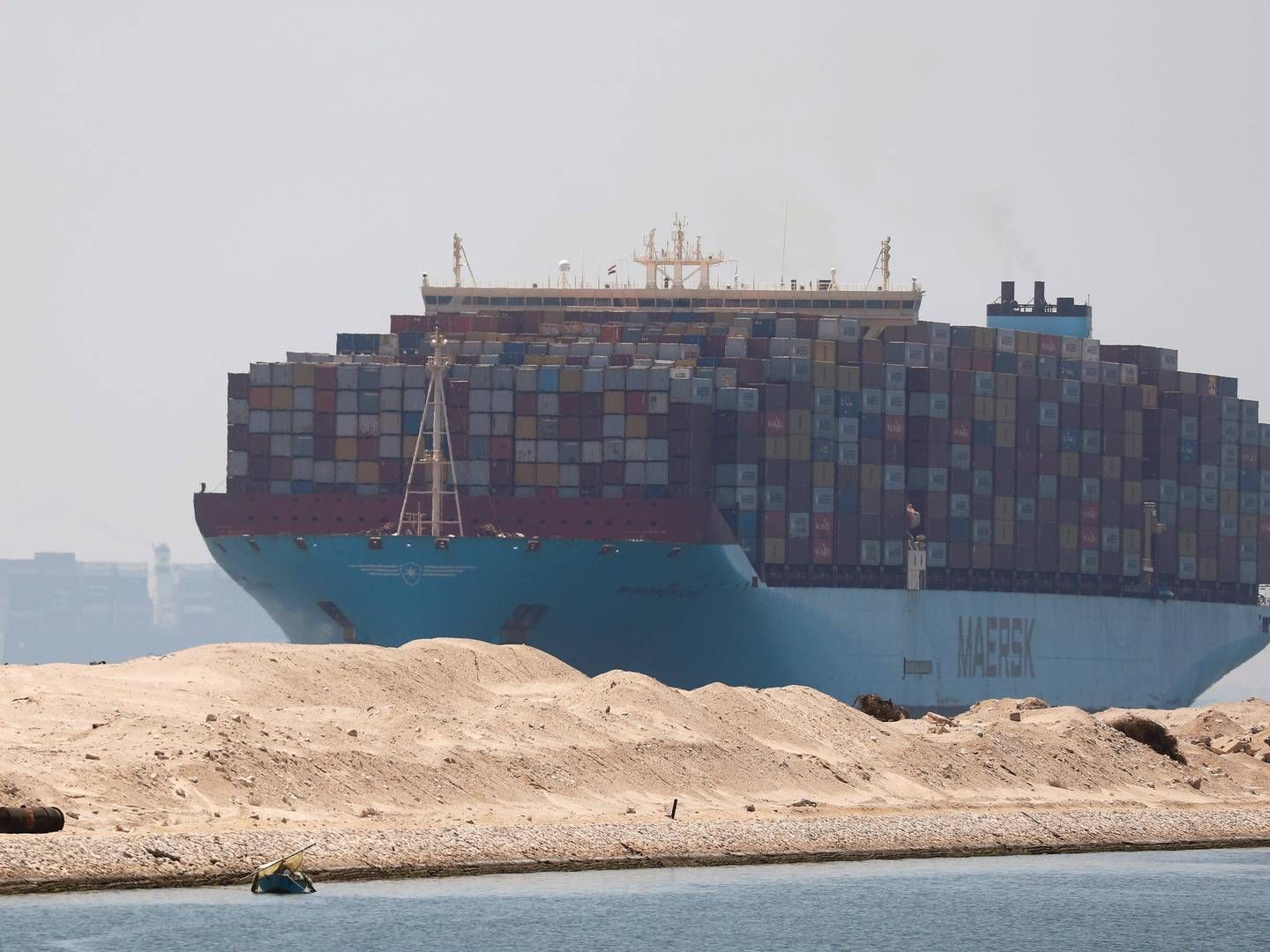 At Mærsk-skib sejler gennem Suezkanalen. Arkivfoto. | Foto: Amr Abdallah Dalsh/Reuters/Ritzau Scanpix