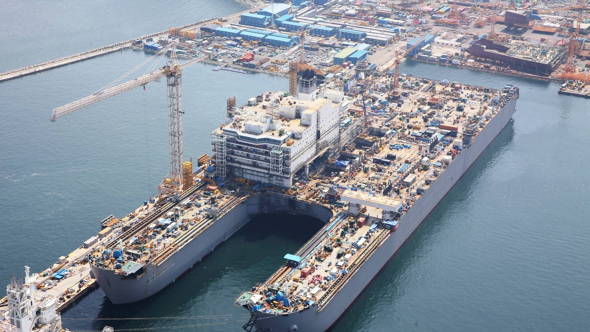 Værftet Daewoo shipyard i Okpo, Sydkorea. | Foto: Handout/Reuters/Ritzau Scanpix
