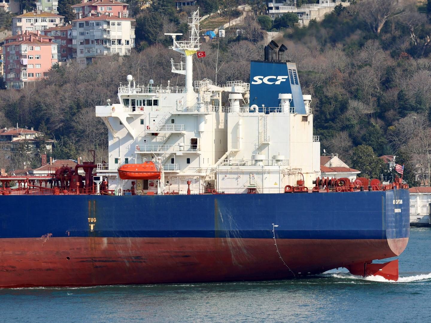Archive photo. The Liberian-flagged tanker NS Captain owned by Russia's state-run shipping company Sovcomflot. | Foto: Yoruk Isik/Reuters/Ritzau Scanpix