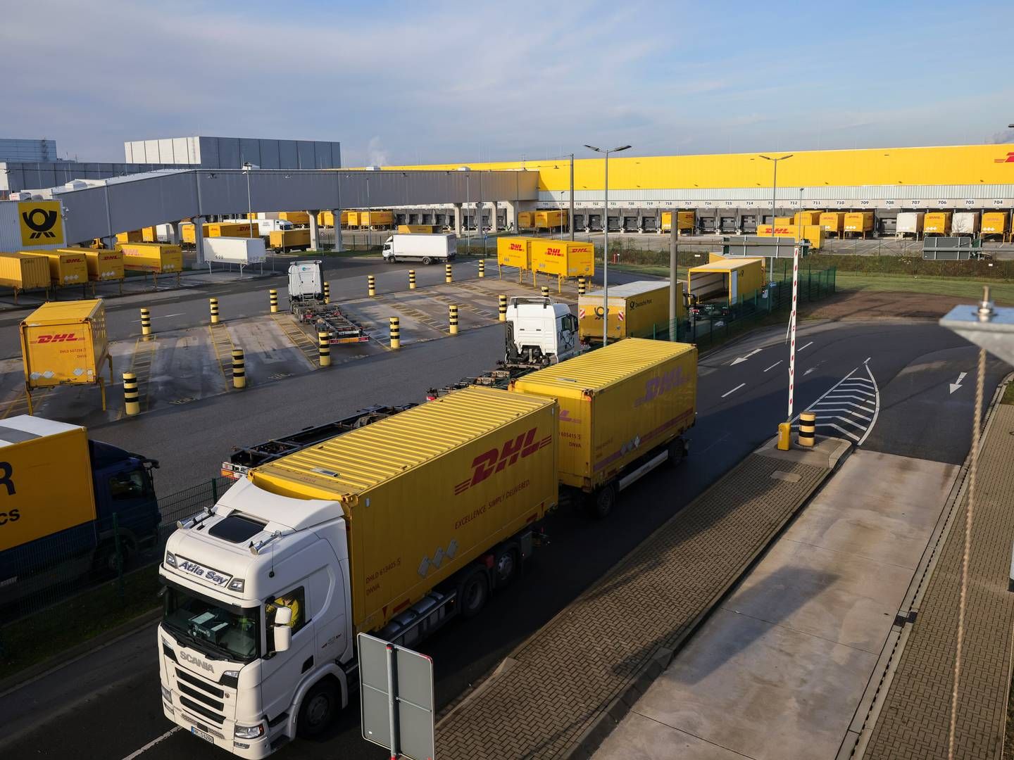 DHL fremæver også containerrederiernes reorganisering i deres alliancer, som et muligt forstyrringspunkt for forsyningskæderne. | Foto: Christian Charisius/AP/Ritzau Scanpix