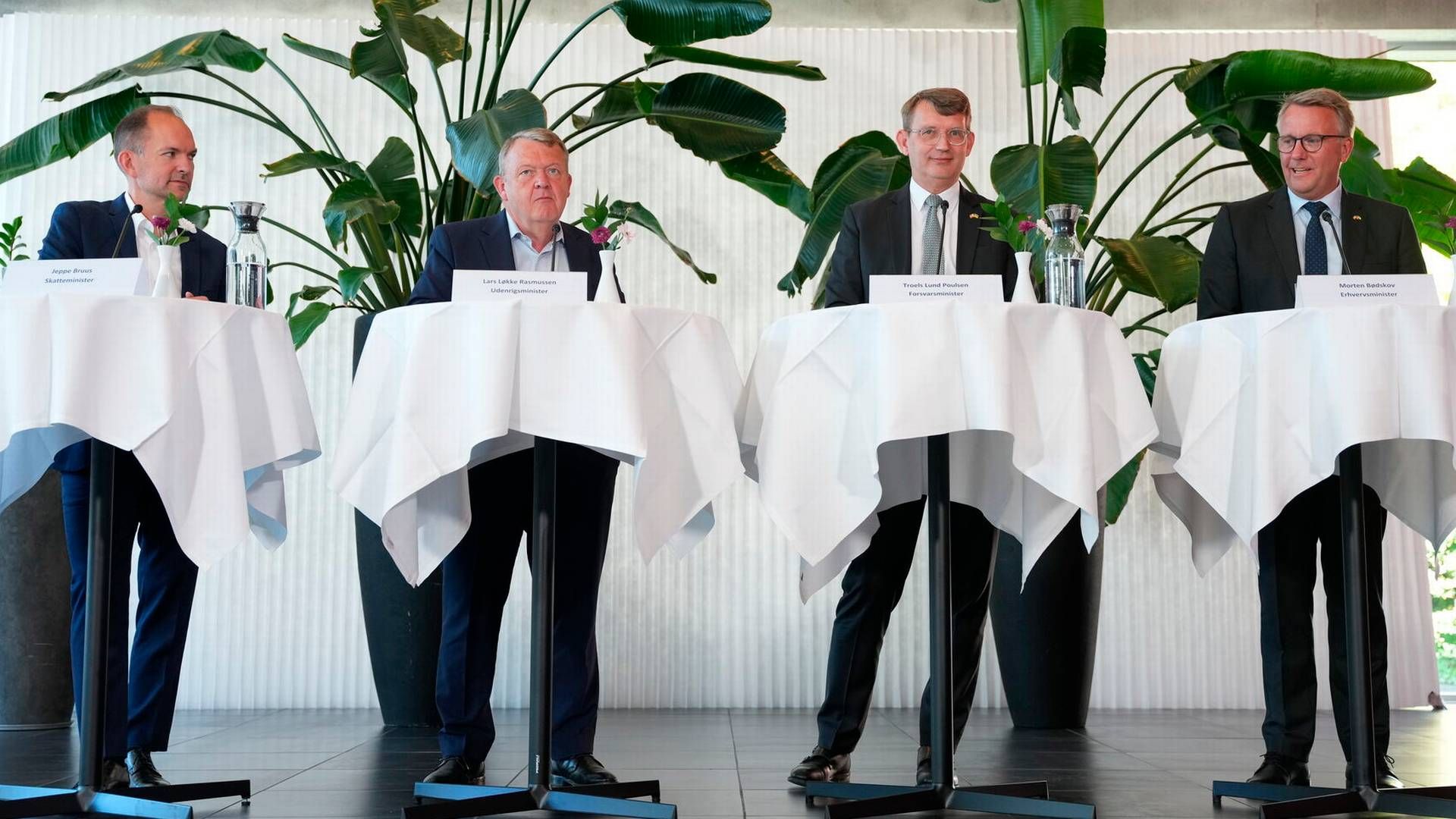 Regeringen fremlagde erhvervsudspillet på et pressemøde hos medicinalselskabet Lundbeck i Valby.