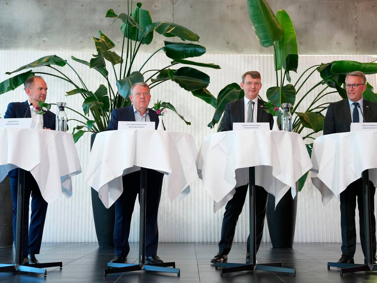 Regeringen fremlagde erhvervsudspillet på et pressemøde hos medicinalselskabet Lundbeck i Valby.