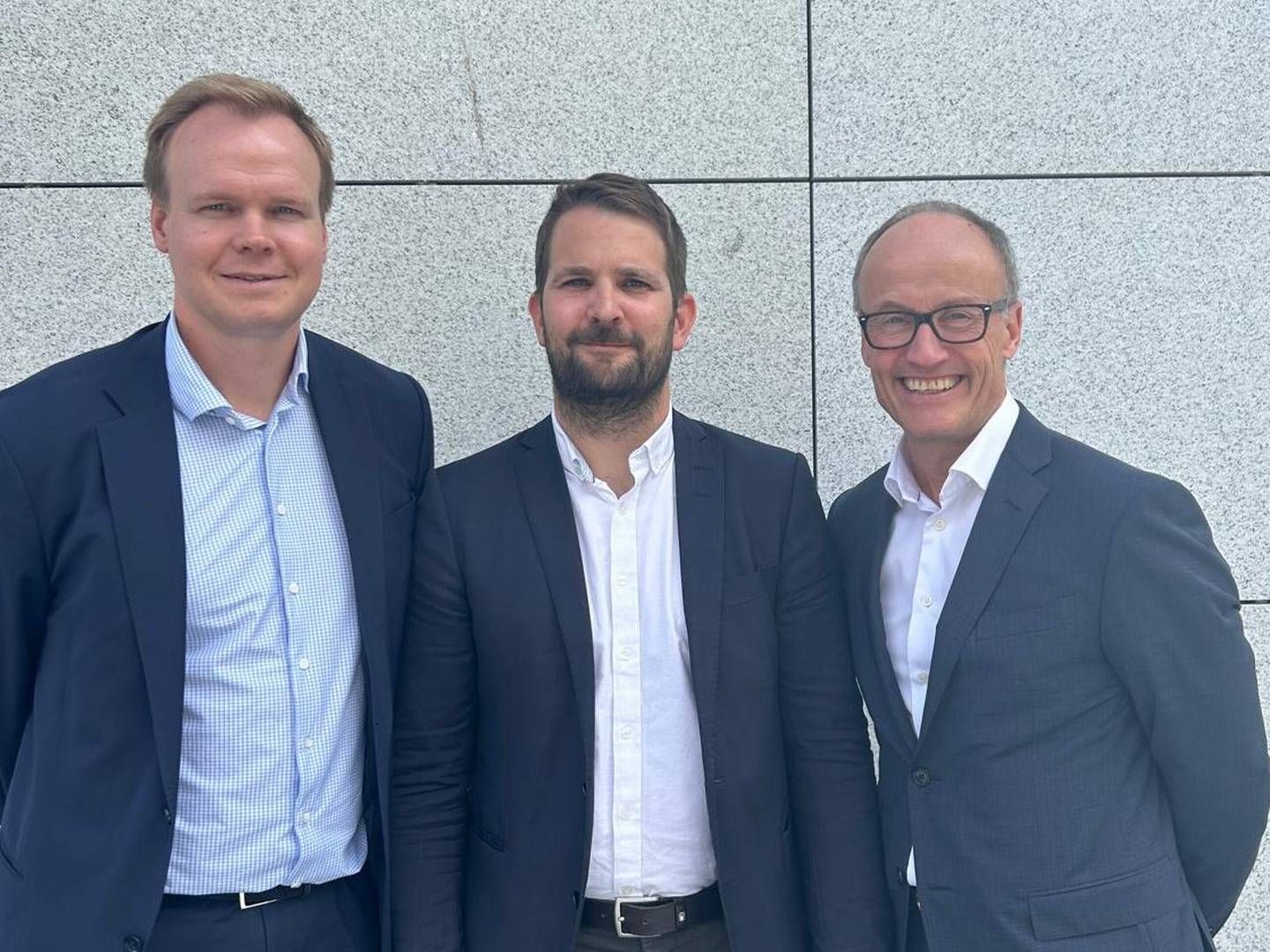 From left: André Risholm CEO at Amon Maritime, Steinar Kostøl CTO at Amon Maritime and Nils Kristian Nakstad Managing Director at Enova.