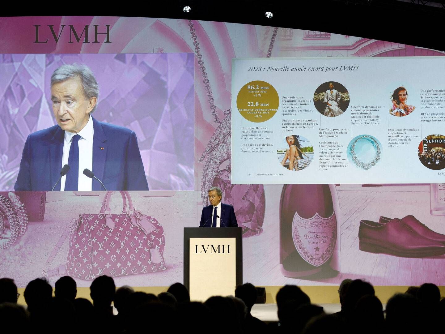 Bernard Arnault er topchef og storaktionær i luksuskonglomoratet LVMH, der bl.a. står bag Louis Vuitton og Christian Dior, Hennesy og Moët & Chandon. | Photo: Sarah Meyssonnier/Reuters/Ritzau Scanpix