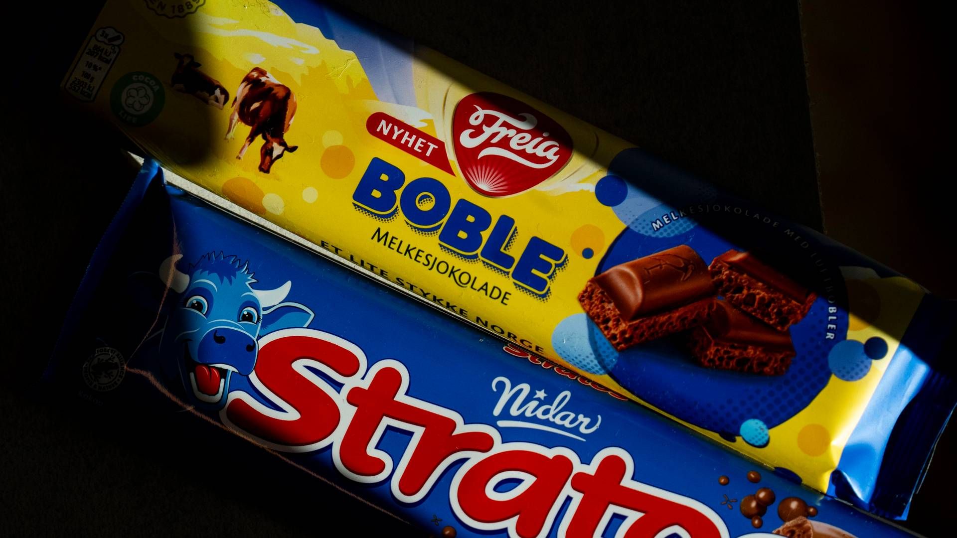 Freia Boble Melkesjokolade og Stratos-blå sjokolade. | Foto: Javad Parsa / NTB