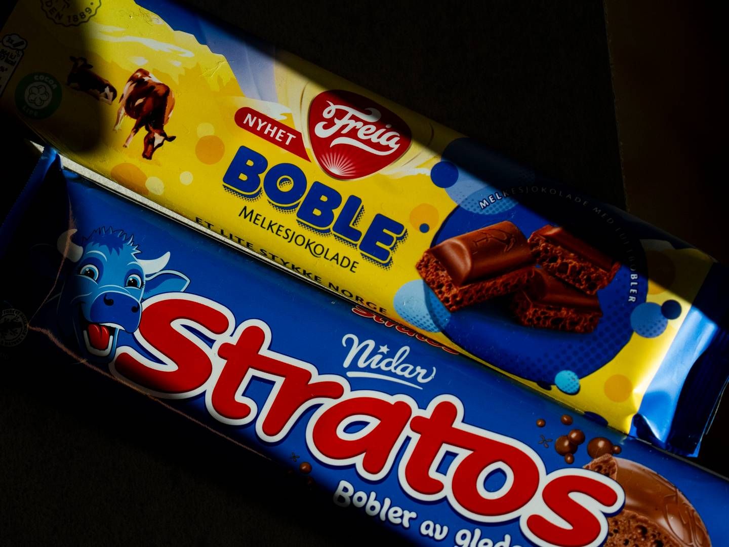 Freia Boble Melkesjokolade og Stratos-blå sjokolade. | Photo: Javad Parsa / NTB