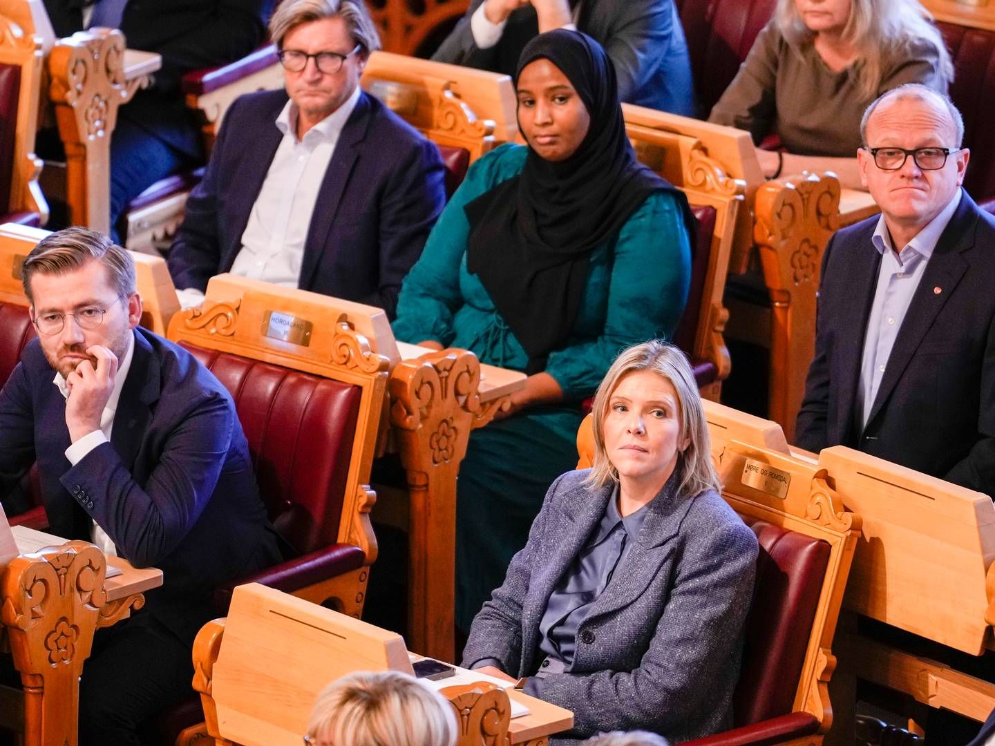 KRITIKK_ Frps Sylvi Listhaug (foran til høyre) og SVs Marian Hussein (i midten bak) er enige om at det må gjøres endringer i Beslutningsforum. | Foto: Foto: Javad Parsa / NTB