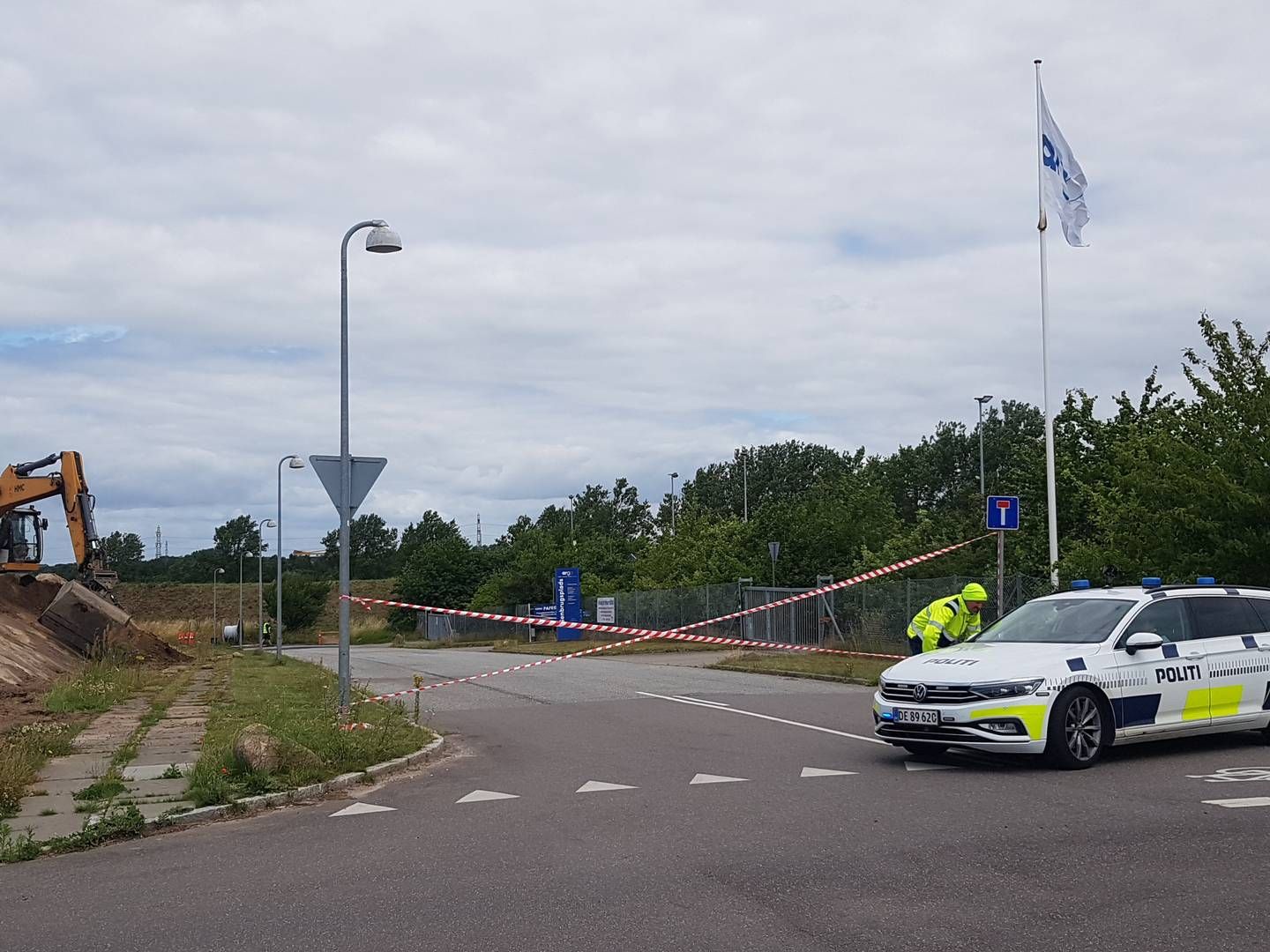Politi afspærrer Argos genbrugsplads i Jyllinge nær Roskilde. | Photo: Ane Harder, Argo