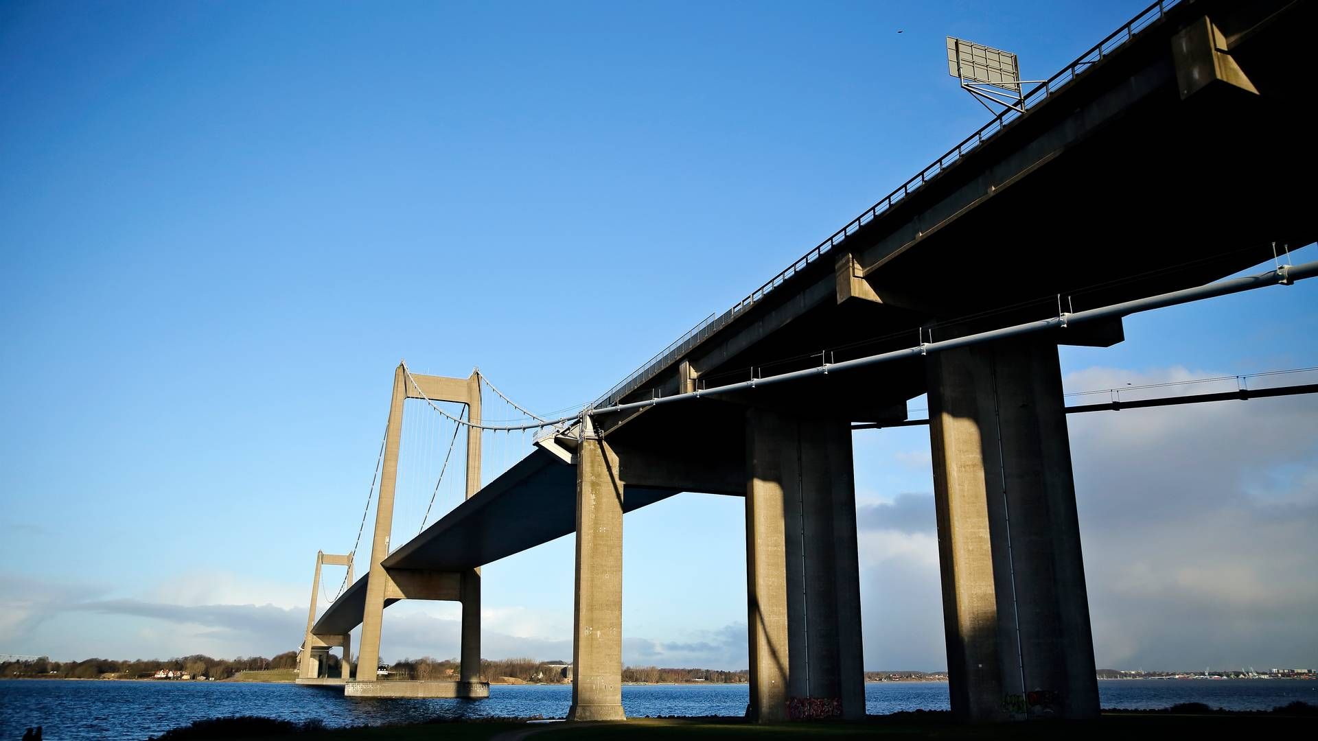Den nye Lillebæltsbro set fra Middelfart. | Foto: Jens Dresling/Politiken/Ritzau Scanpix