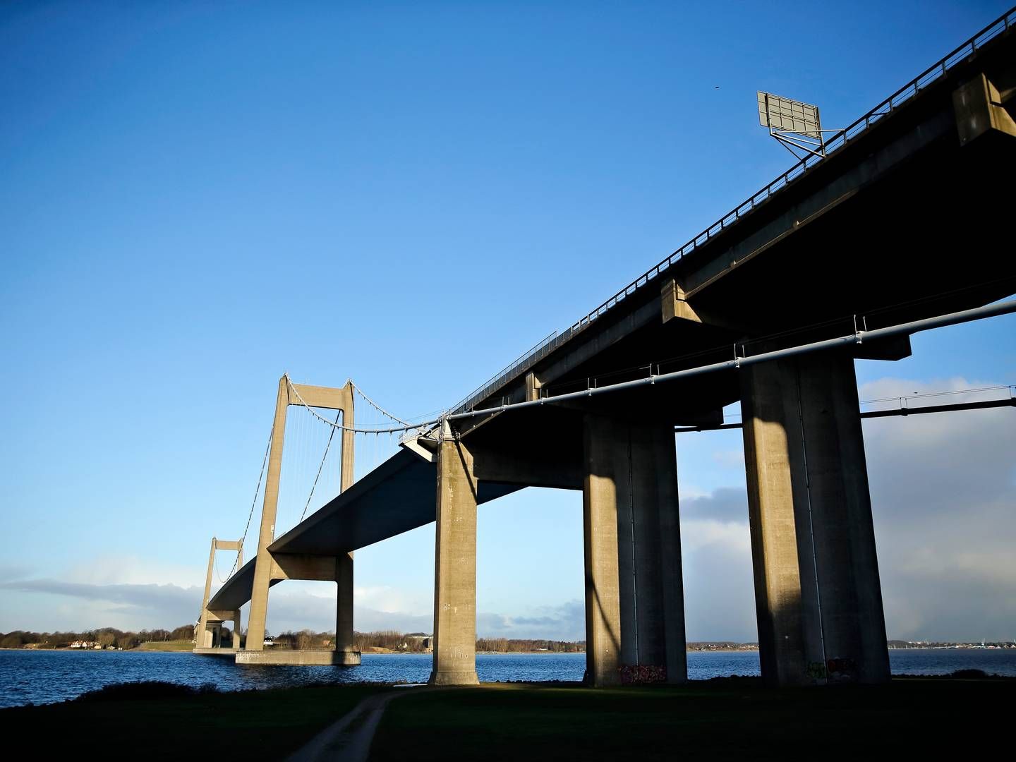 Den nye Lillebæltsbro set fra Middelfart. | Foto: Jens Dresling/Politiken/Ritzau Scanpix