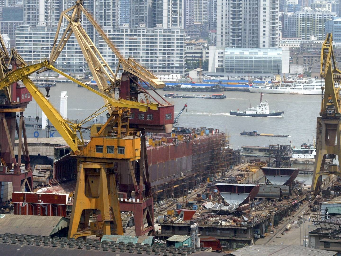 One of the shipyards of China State Shipbuilding Corp (CSSC) in Shanghai. | Foto: Claro Cortes Iv/Reuters/Ritzau Scanpix