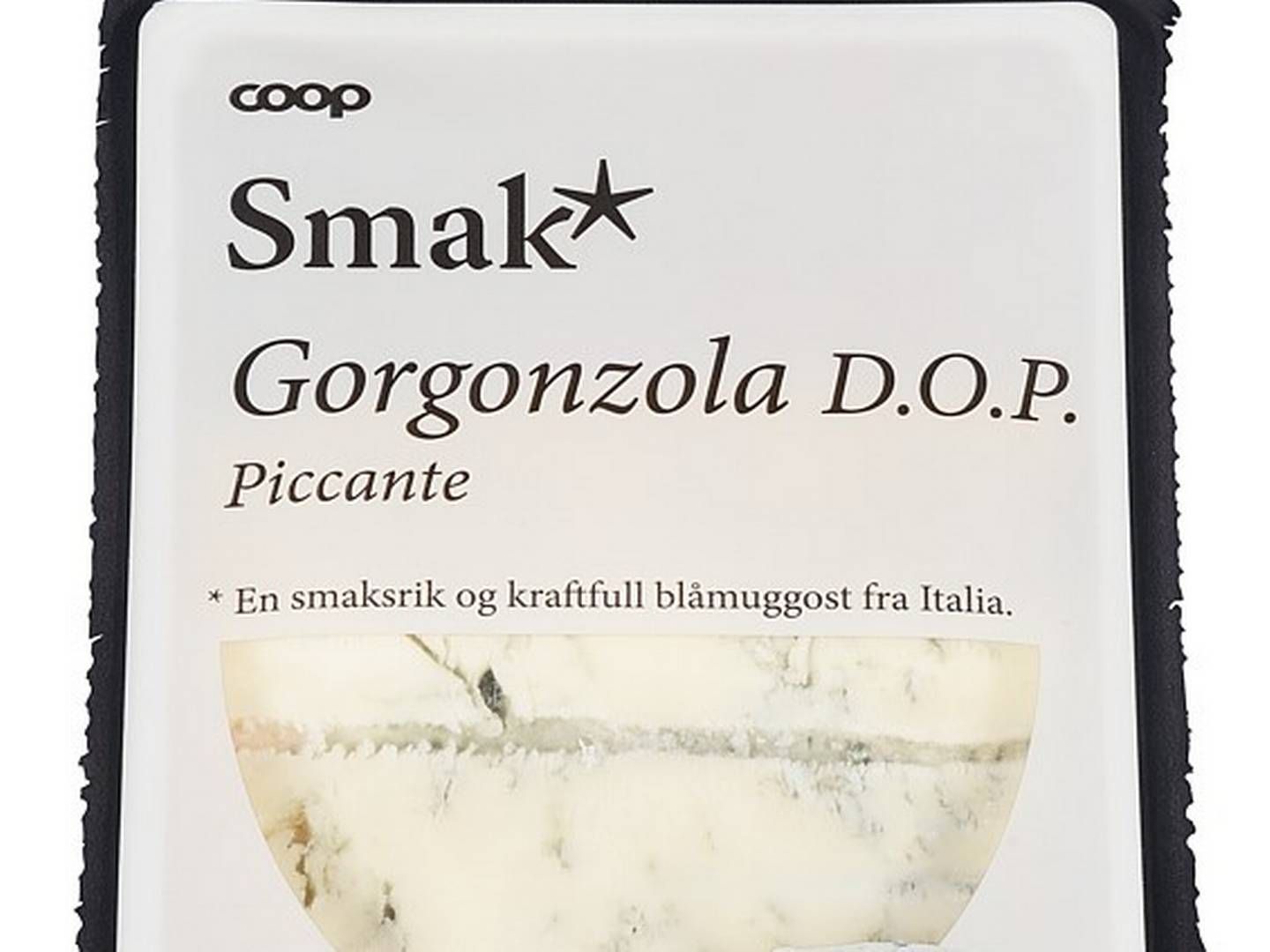 Smak Gorgonzola Piccante, 200 gram, trekkes fra Coop-butikker etter funn av bakterien Listeria Monocytogenes. | Foto: Coop