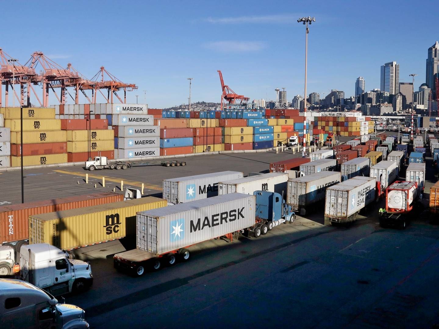 Port of Seattle på den amerikanske østkyst. | Foto: Elaine Thompson/AP/Ritzau Scanpix