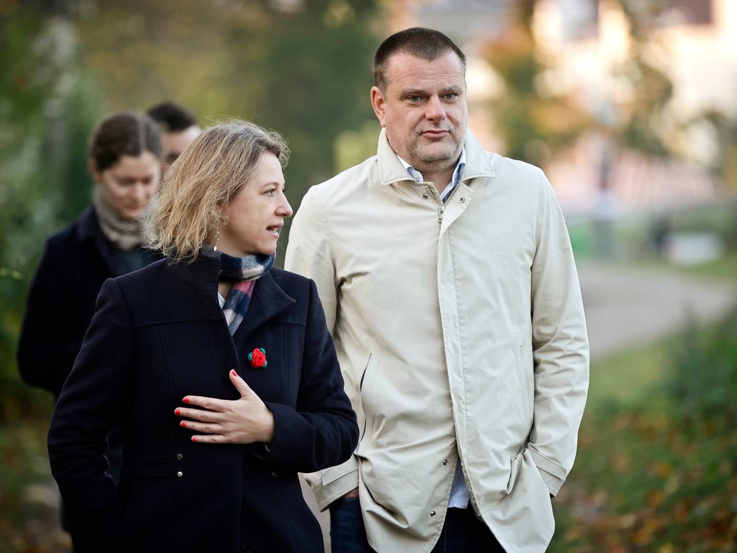 Den afgående overborgmester i Københavns Kommune, Sophie Hæstorp Andersen (S), og den tidligere bestyrelsesformand i ARC, Lars Weiss, der ventes at blive konstitueret som hendes afløser. | Foto: Jens Dresling