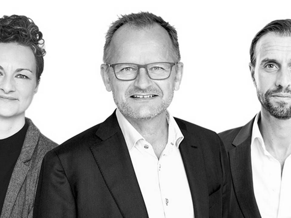 De nye folk i bestyrelsen hos Aart Architects: Laura Vilsbæk, Lars Dige Knudsen og Morten Albæk. | Foto: PR
