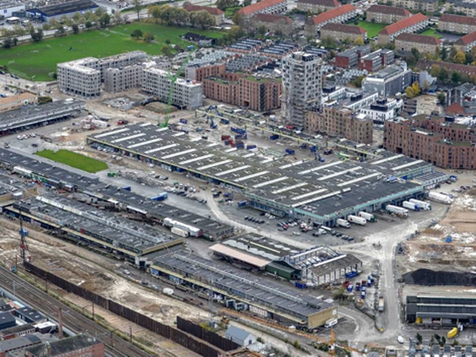 Luftfoto af Grønttorvet i Valby fra november 2017. Området med 2300 boliger skal stå færdig om tre år. | Foto: PR