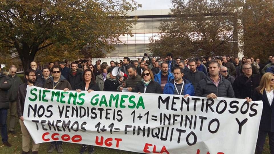 Spanish Siemens Gamesa staff call the turbine maker "mentirosos" (English: Liars, -ed.) after the announcement of up to 6,000 layoffs. | Photo: CCOO