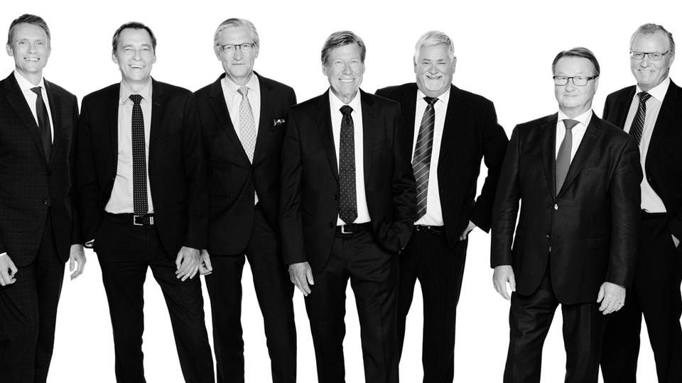 Partnerkredsen hos Scandinavian Shopping Center Partners: Fra venstre Stig G. Mathiasen, Claus Tüchsen, Lars Backemar, Lars Johansson, Leif Bardino, Henrik Duhn og Søren Brogaard. | Foto: PR