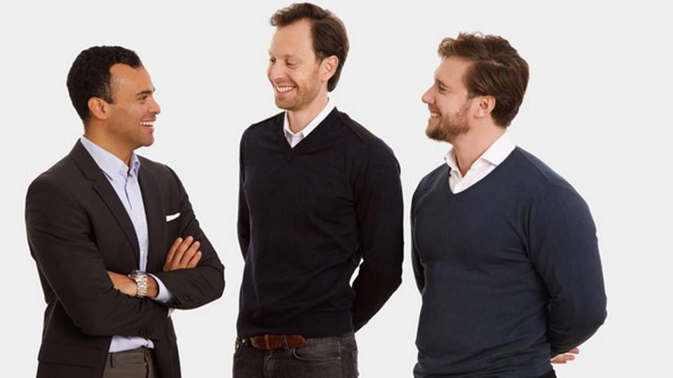 De tre stiftere af Grandhood, Jon Lieberkind (tv), Jens Kam (midt) og Mathias Bredkjær (th). | Foto: PR