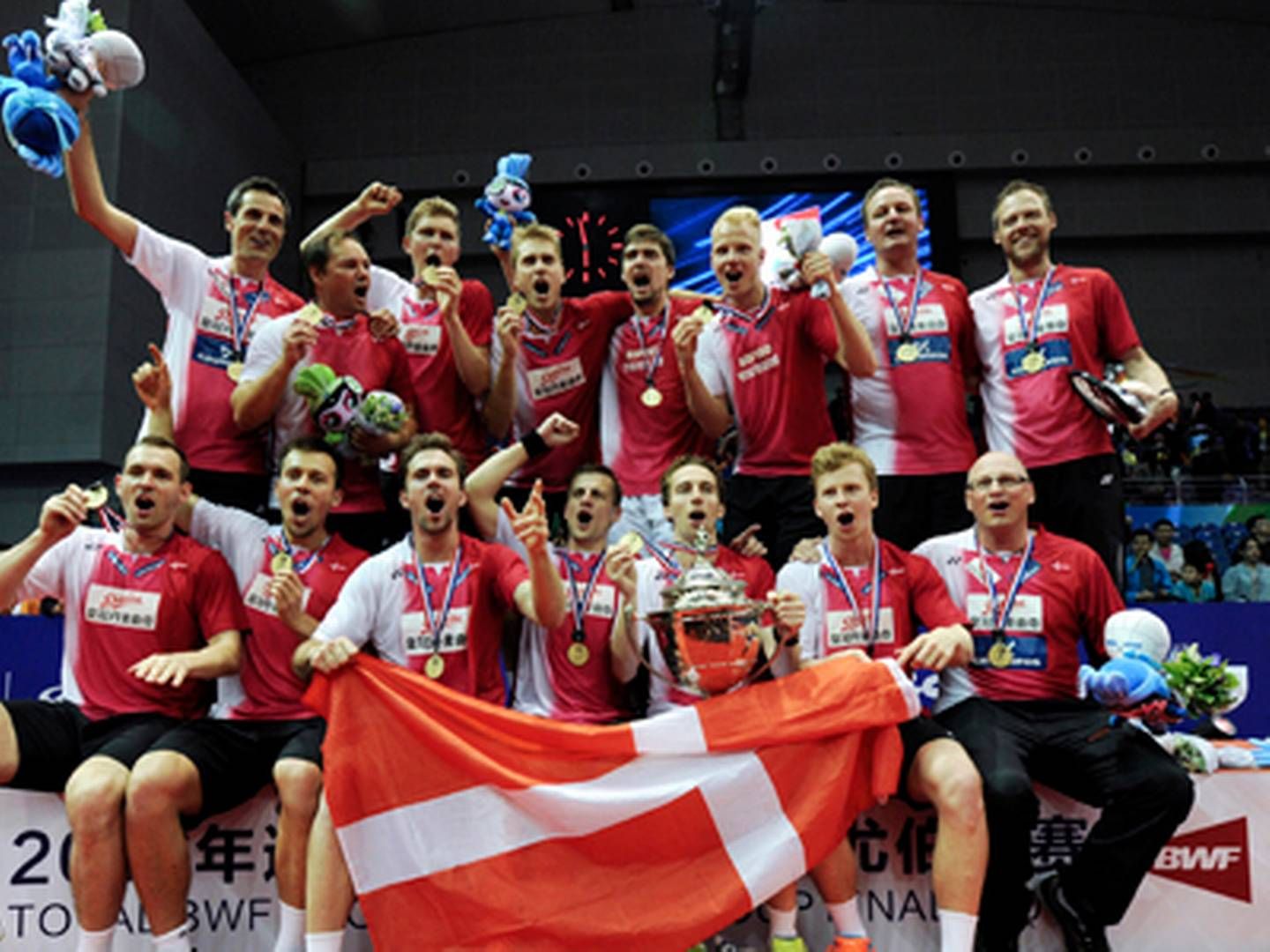 Det danske badmintonlandshold vandt i 2016 Thomas Cup, der er verdens mest prestigefyldte holdturnering for herrelandshold. Det var en god reklame for trøjesponsoren Danisa. | Foto: AP