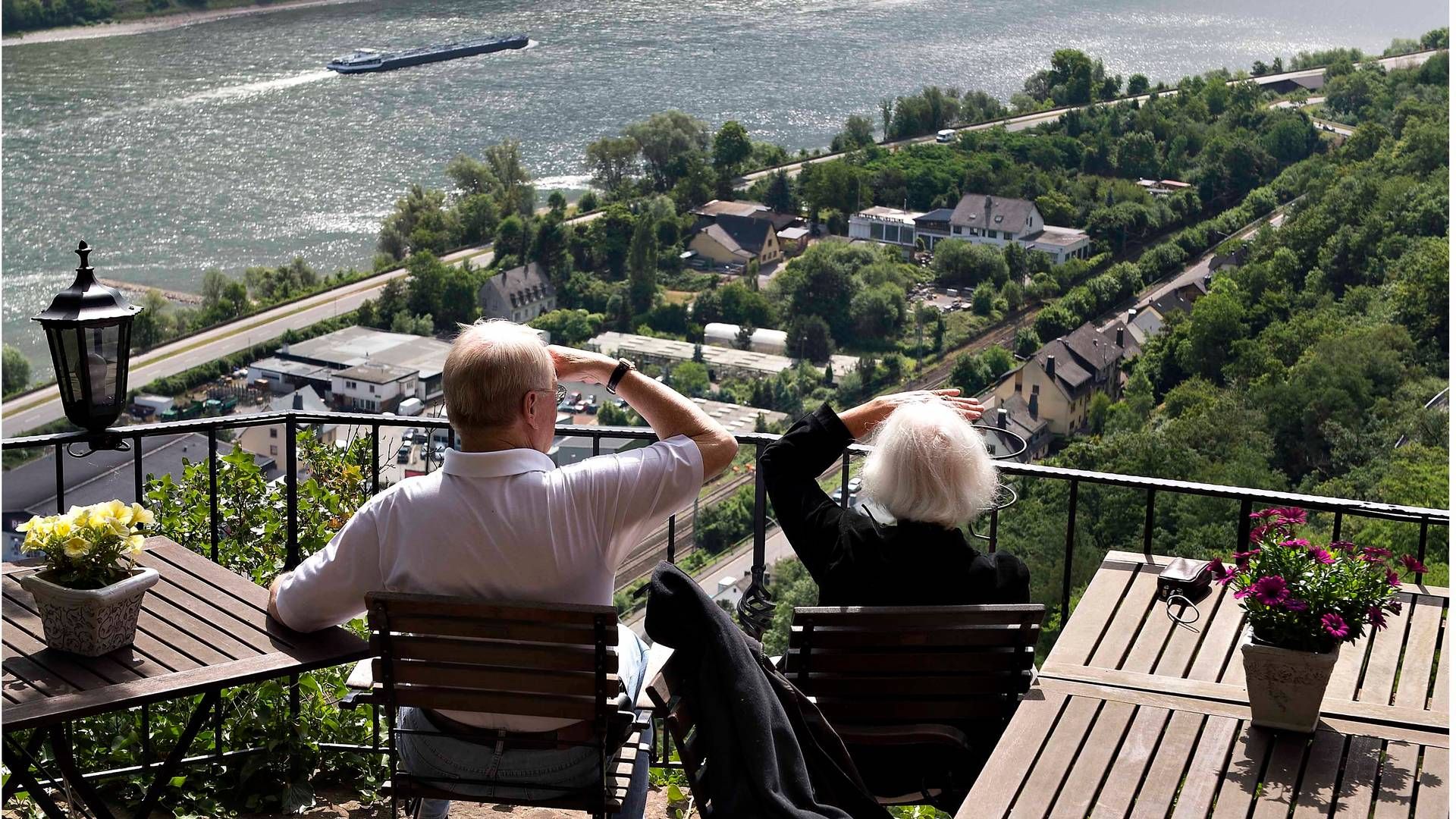 German pensioners overlooking the Rhine river at Oberwesel | Photo: /Ritzau Scanpix/Henning Bagger