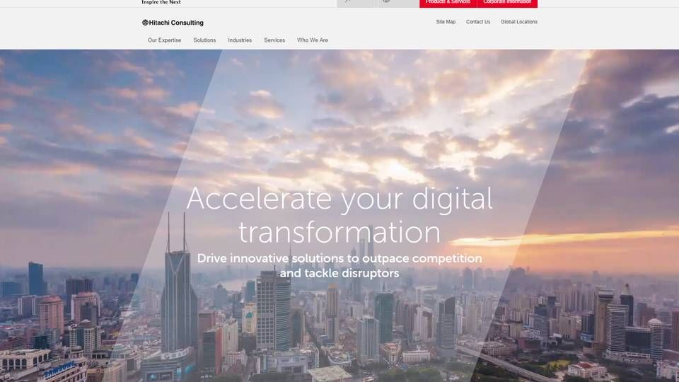Hitachi Consulting er bl.a. specialiseret i at omstille forretninger til en ny digital virkelighed, men der er fortsat behov for dyb brancheindsigt for at skabe resultater, mener topchef Hicham Abdessamad. | Foto: Screendump/Hitachi Consulting