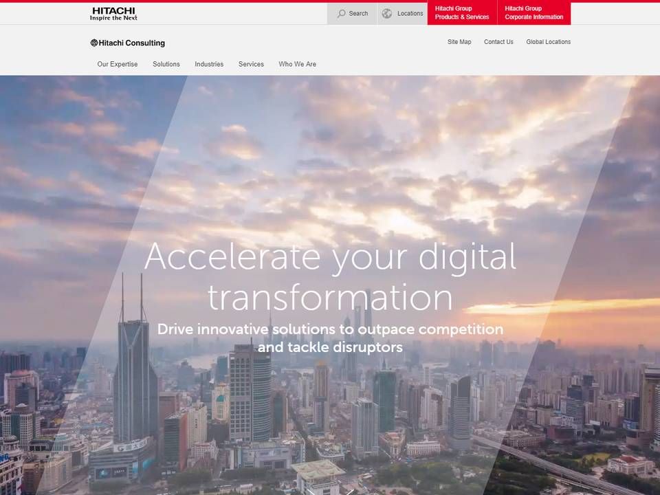 Hitachi Consulting er bl.a. specialiseret i at omstille forretninger til en ny digital virkelighed, men der er fortsat behov for dyb brancheindsigt for at skabe resultater, mener topchef Hicham Abdessamad. | Foto: Screendump/Hitachi Consulting