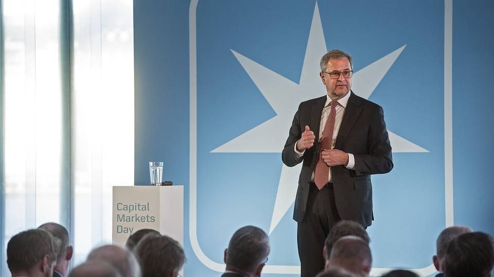 Søren Skou, CEO for Maersk, på kapitalmarkedsdagen i Operaen i København i denne uge. | Foto: Maersk