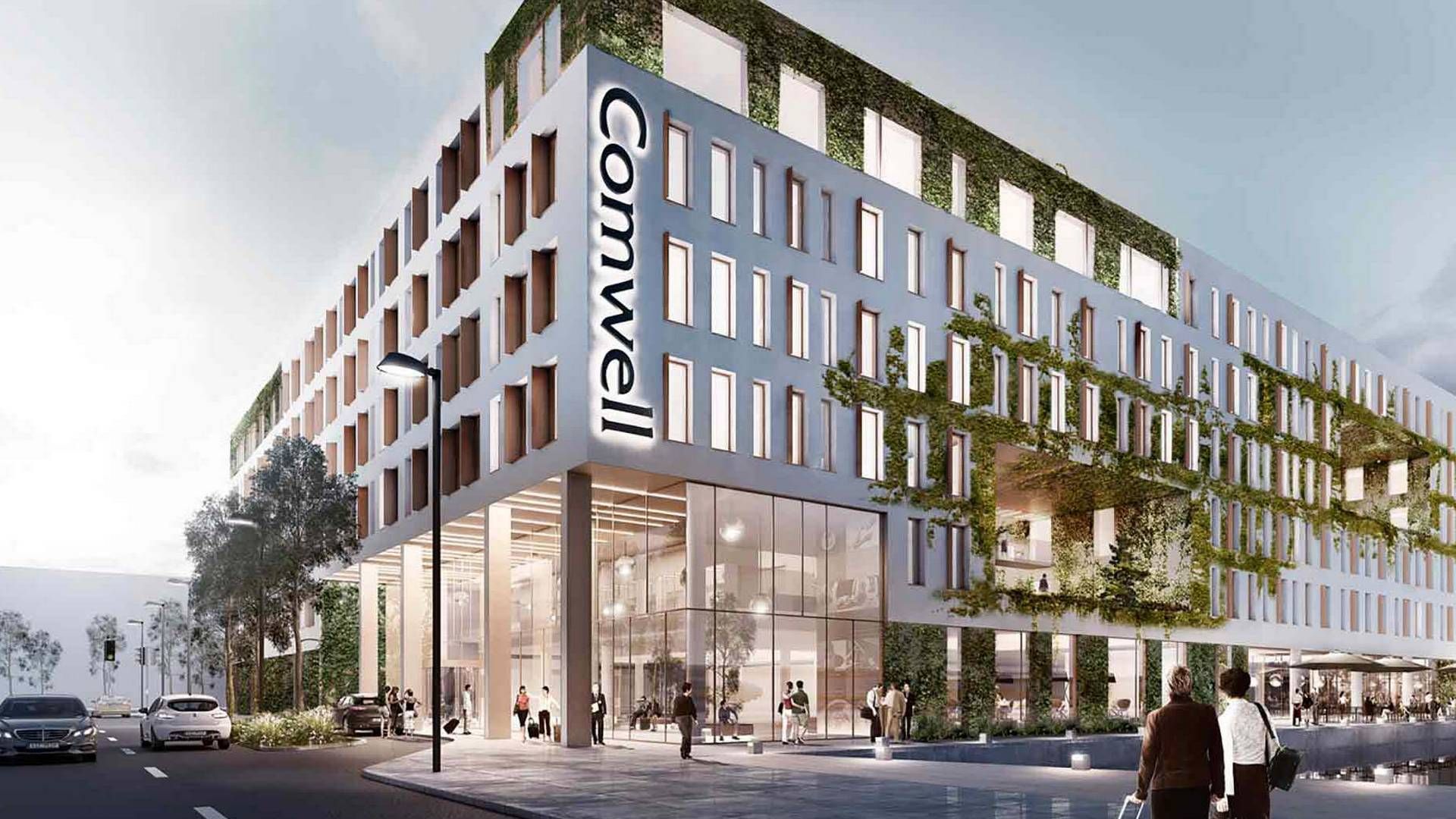 Arkitekttegning af det kommende Comwell-hotel i Nordhavn i København. Hotellet forventes færdigt i 2020. | Foto: PR