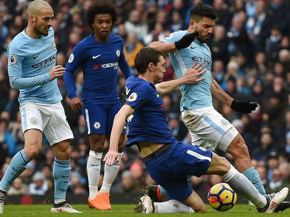 Kampe fra Premier League, her Chelsea mod Manchester City, er en del af indholdet på Eurosport Player. | Foto: Ritzau Scanpix/AFP/Oli Scarff