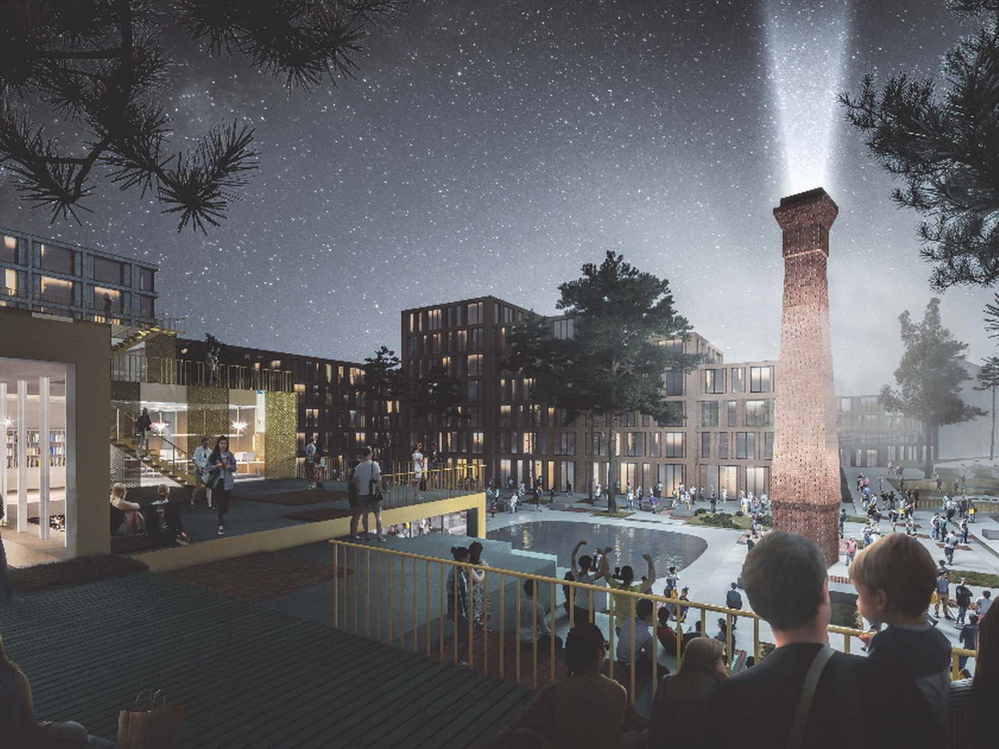 Visualisering af Belfast Waterside-projektet som arkitektfirmaet Henning Larsen skal stå for.