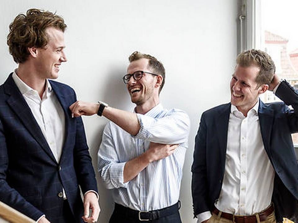 Søren Munk Hansen sammen med sine forretningspartnere Christian Schjørring og Alexander Irschenberger. | Foto: Niels Ahlmann Olesen/Scanpix