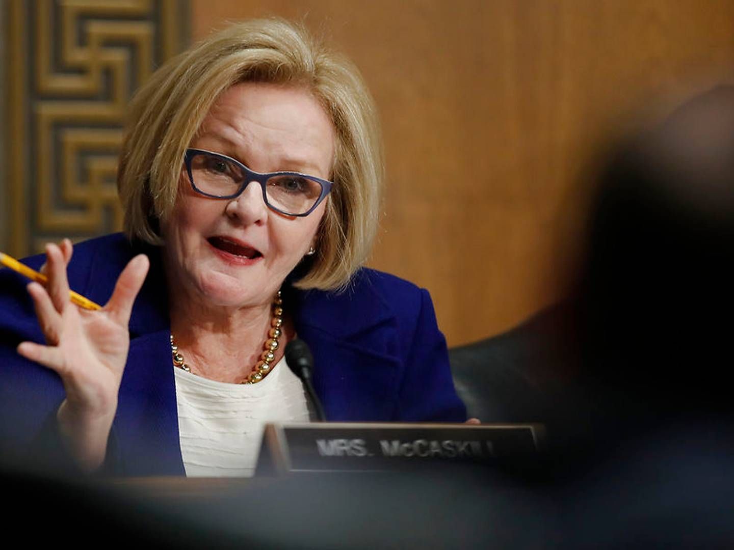 Claire McCaskill, senator fra delstaten Missouri og partiet Demokraterne, under en høring i januar i forbindelse med opioid-epidemien i USA. | Foto: AP/Carolyn Kaster