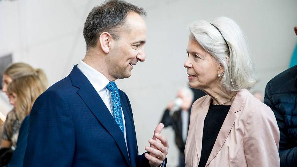 Jim Hagemann Snabe with Ane Uggla, who like the chairman was reelected to the Maersk Group Board of Directors. | Photo: Nikolai Linares