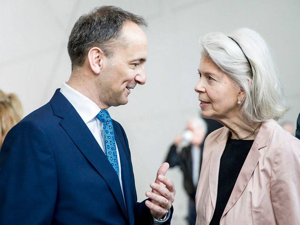 Jim Hagemann Snabe with Ane Uggla, who like the chairman was reelected to the Maersk Group Board of Directors. | Photo: Nikolai Linares