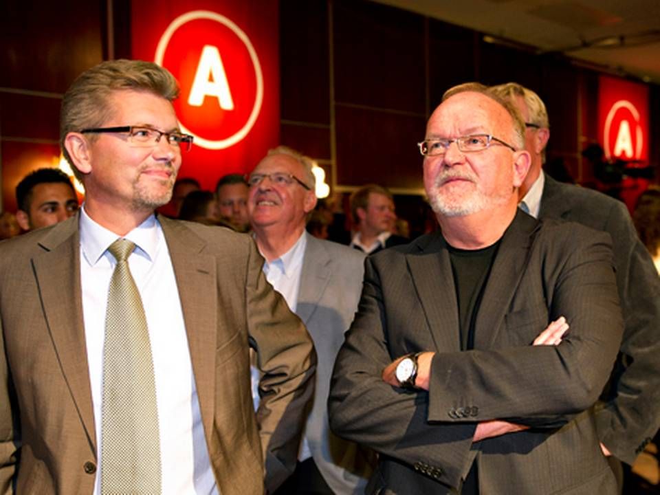 Frank Jensen (tv) og Jens Kramer Mikkelsen under på valgaftenen for folketingsvalget i september 2011. | Foto: Ritzau Scanpix/Jens Nørgaard Larsen