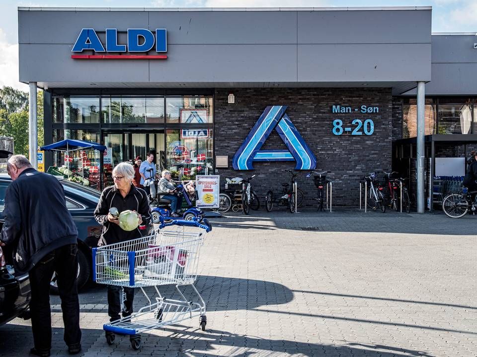 Aldi's 180 butikker i Danmark har i 2018 haft et samlet underskud på 381 mio. kr. Underskuddet er det ottende på stribe og det hidtil største. | Foto: Casper Dalhoff / Ritzau Scanpix