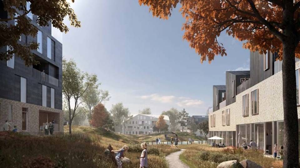 PH Park er et nyt boligområde med flere hundrede boliger i Hørsholm. | Foto: PR-visualisering