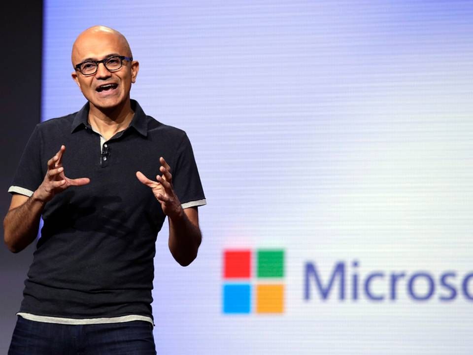 "Vi har haft et fantastisk år," siger Microsofts adm. direktør, Setya Nadella. | Foto: Elaine Thompson/AP/Ritzau Scanpix