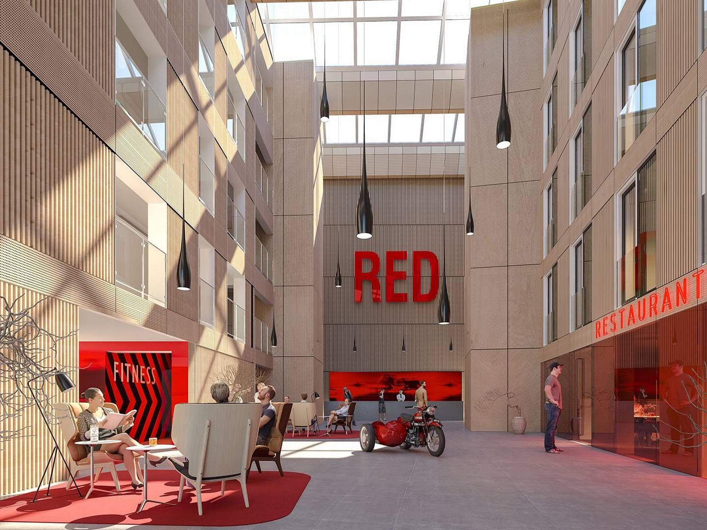 Visualisering af Radisson Red i Aarhus når hotellet står klar. | Foto: PR-visualisering.