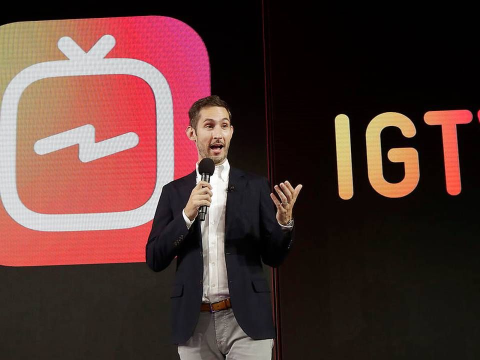 Instagrams topchef, Kevin Systrom, præsenterede IGTV ved en konference i San Francisco i går. | Foto: Ritzau Scanpix/AP/Jeff Chiu
